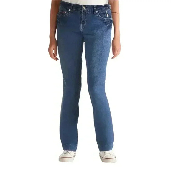 Baby Phat Jeans Vitnage Y2K Straight Leg Dark Blue Wash Mid-Rise Women's size 13 - Picture 1 of 14